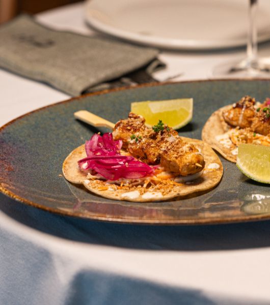 tacos de pincho de cordero lechal como un kebab