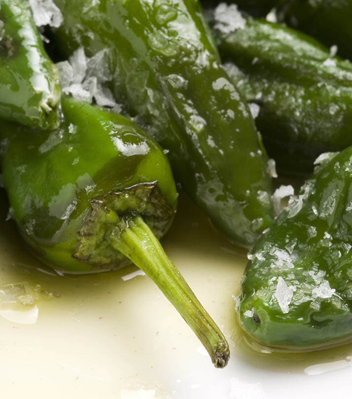 Fried,Green,Peppers,Galician,Style,In,Salt.,Spanish,Cuisine.,Selective